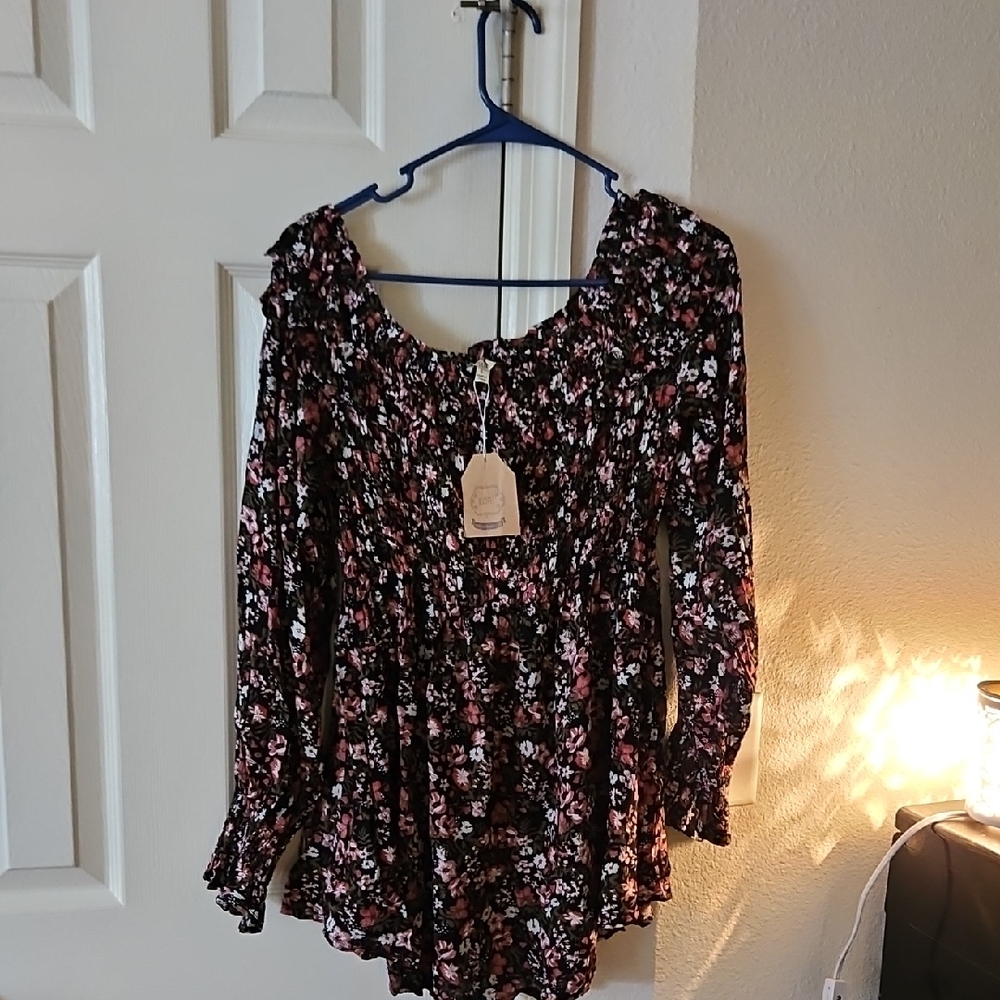 Kori Floral Black and Pink Women's Top